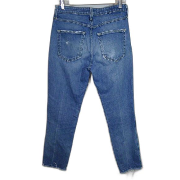 AMO High Rise Stix Crop Blown Out Knee In Rambler - 29 - Picture 2 of 8